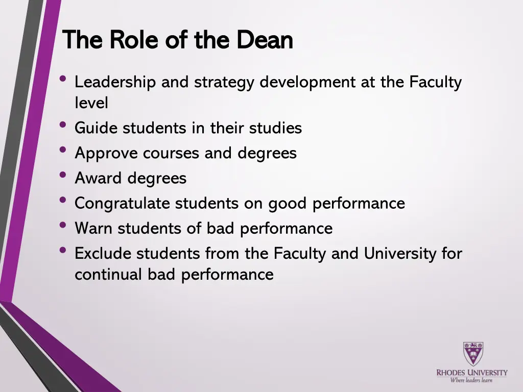 the role of the dean the role of the dean