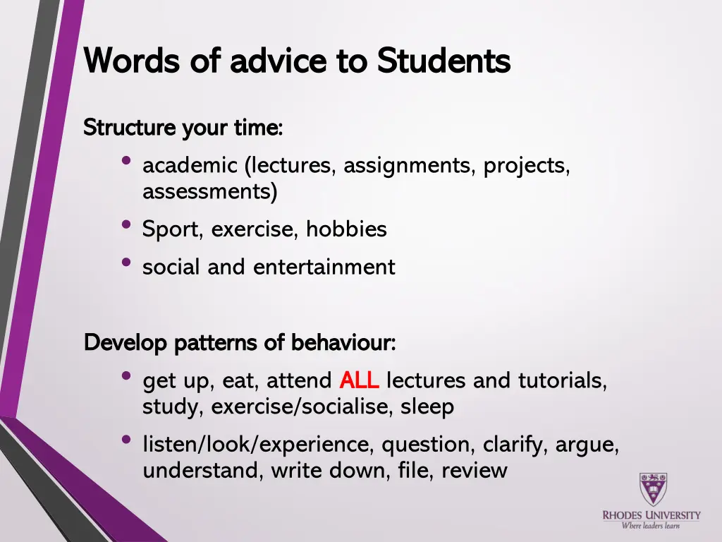 words of advice to students words of advice