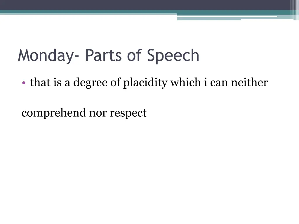 monday parts of speech