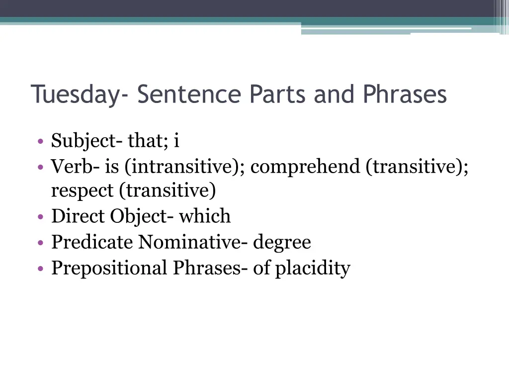 tuesday sentence parts and phrases 1