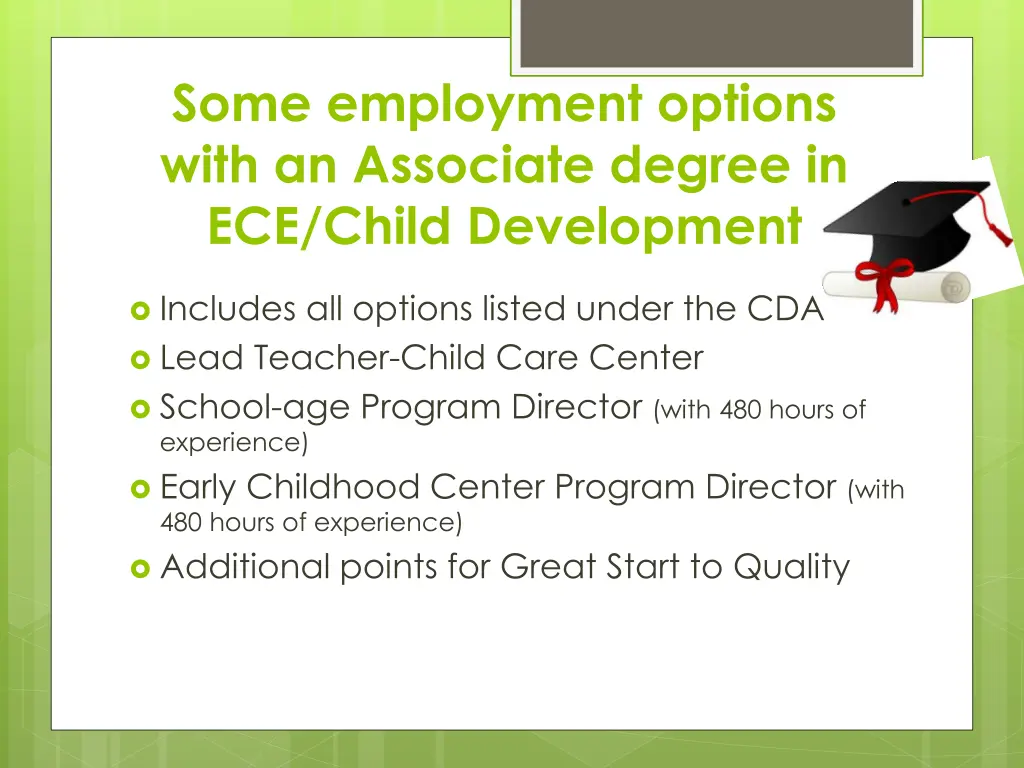 some employment options with an associate degree