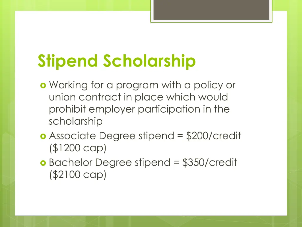 stipend scholarship