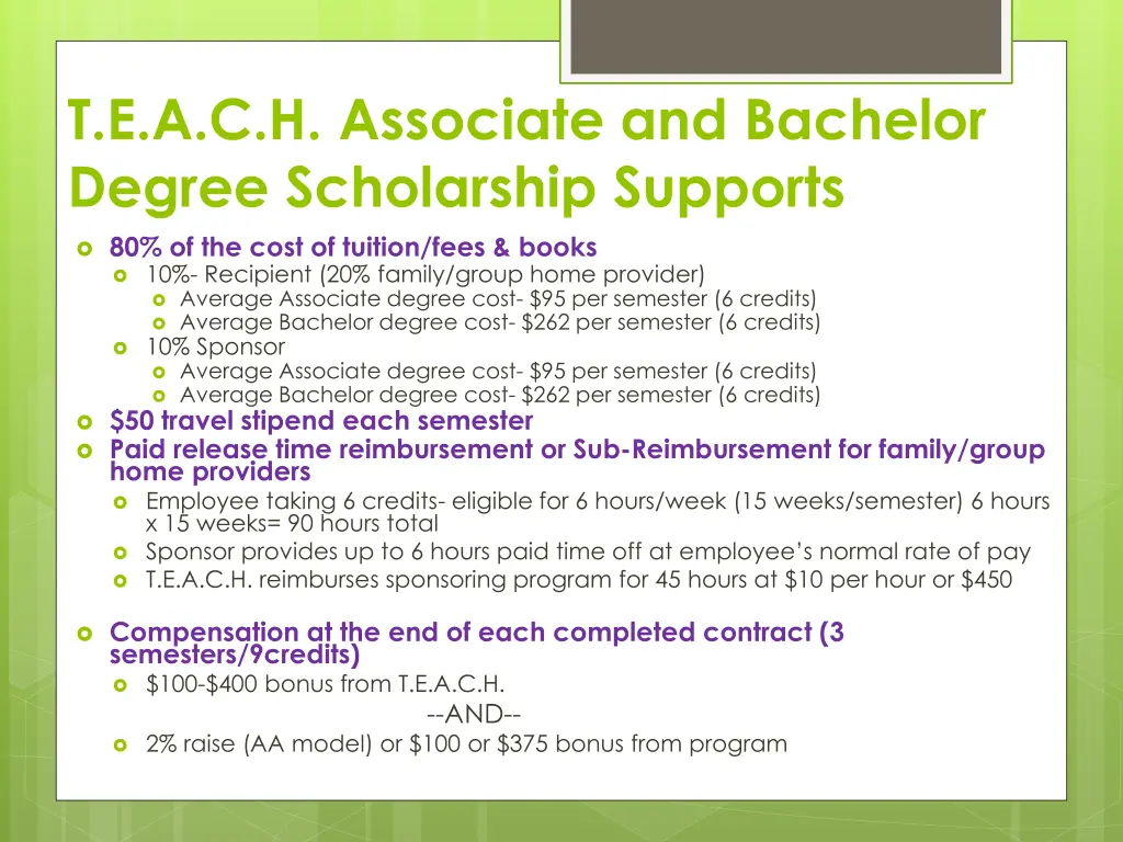 t e a c h associate and bachelor degree