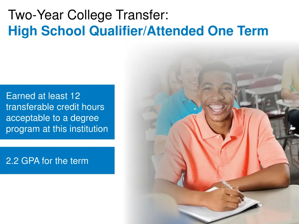 two year college transfer high school qualifier