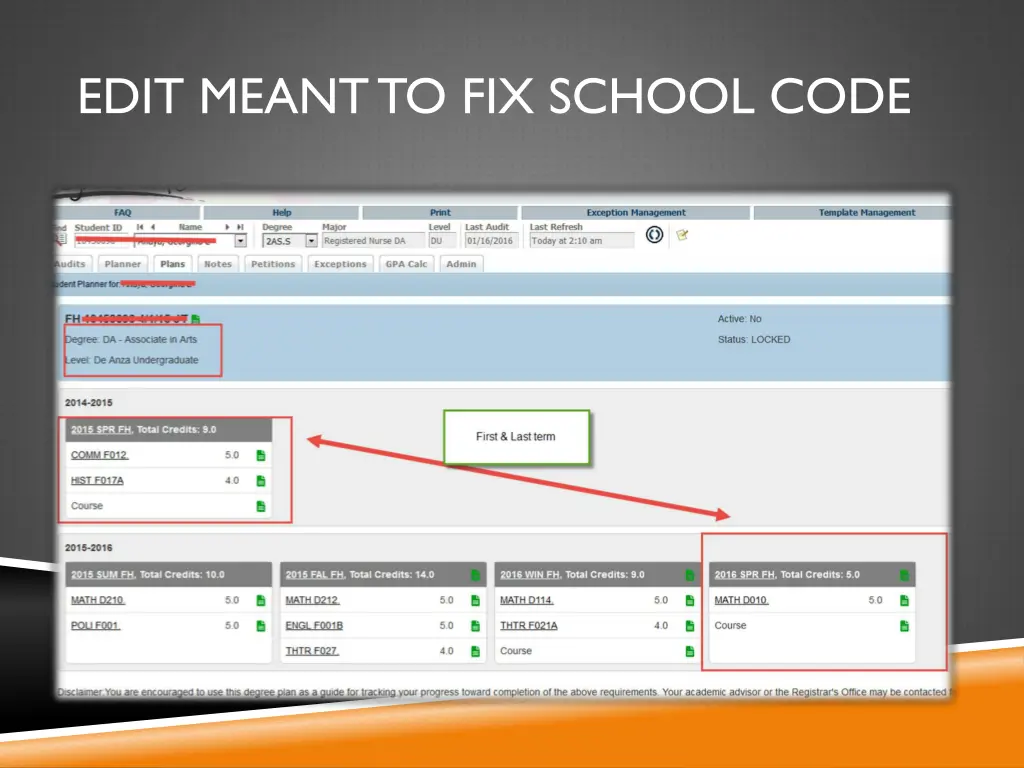 edit meant to fix school code