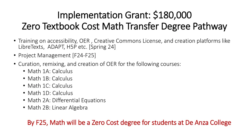 implementation grant 180 000 implementation grant