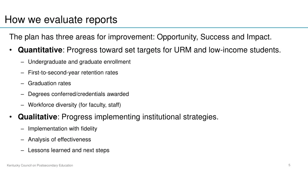 how we evaluate reports