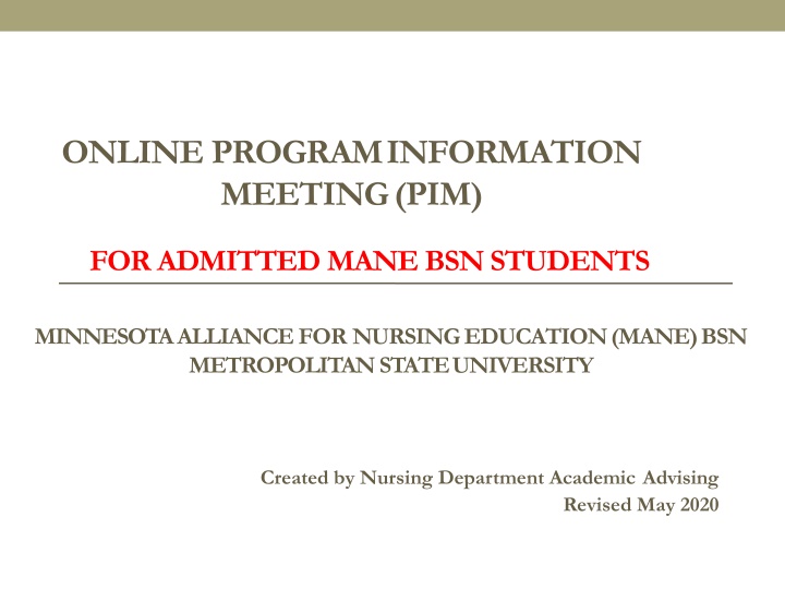 online program information meeting pim