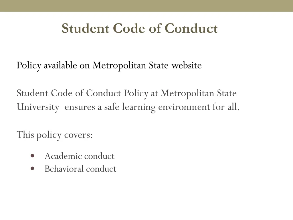 student code of conduct