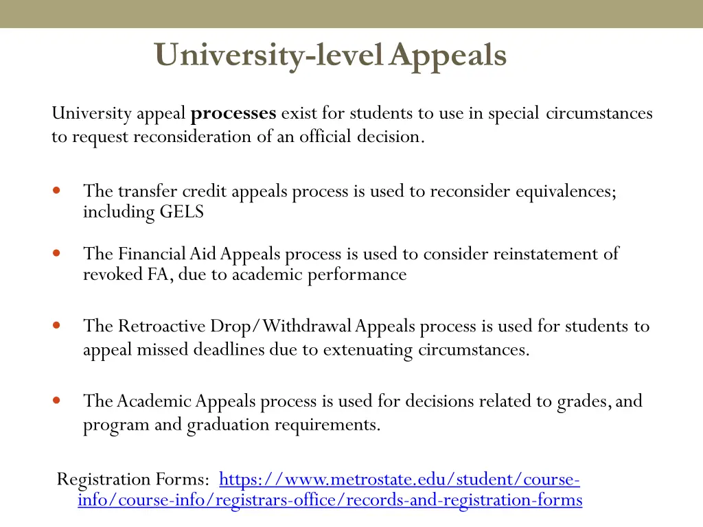 university levelappeals