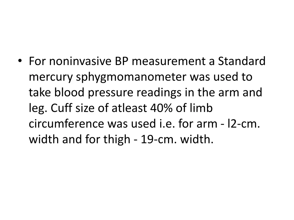 for noninvasive bp measurement a standard mercury