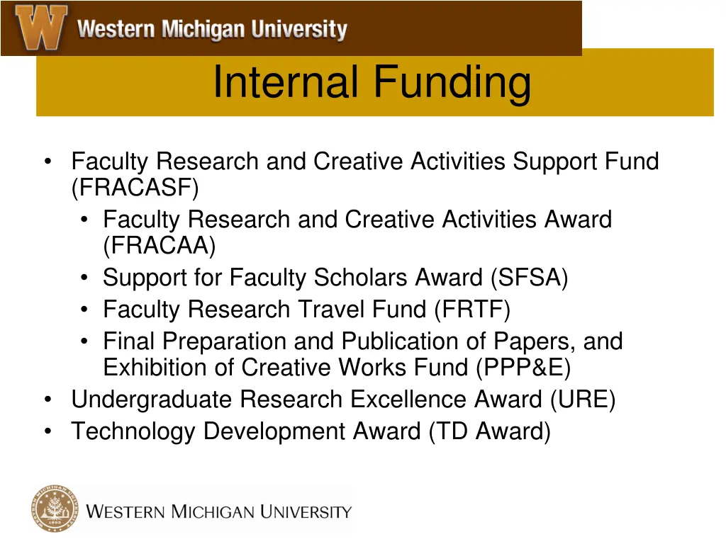 internal funding