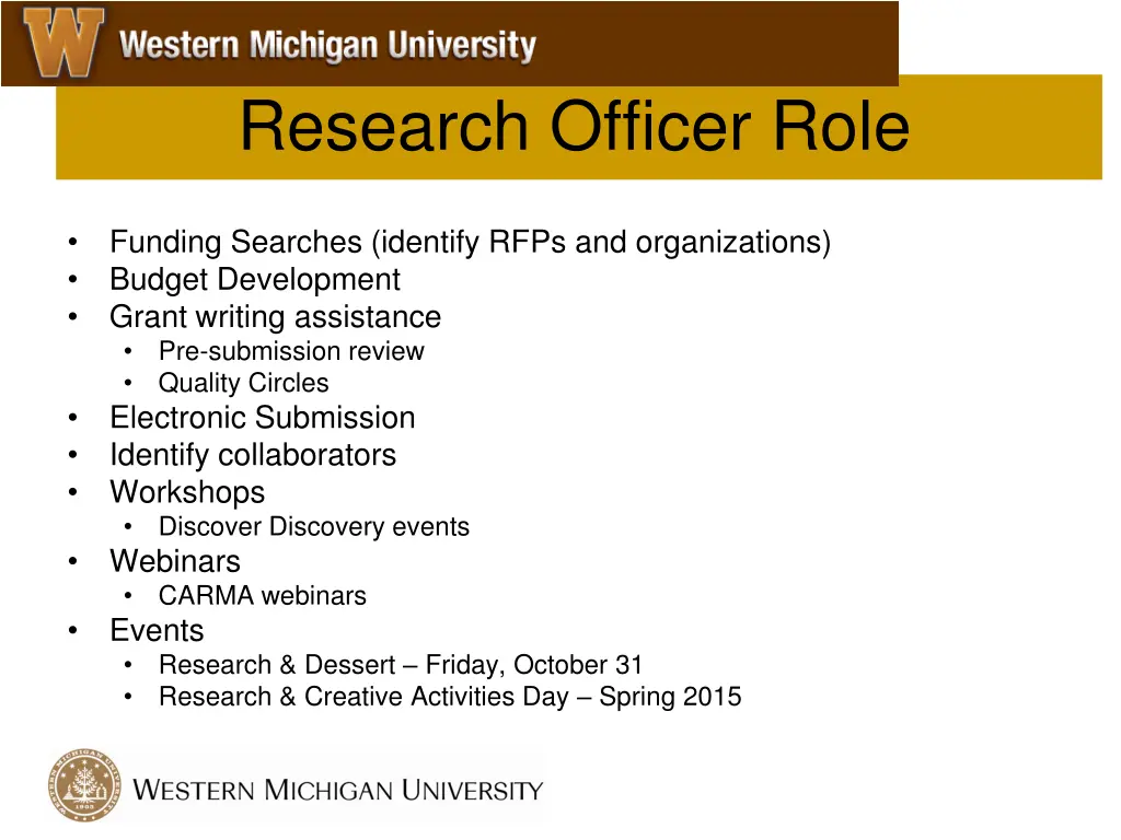 research officer role