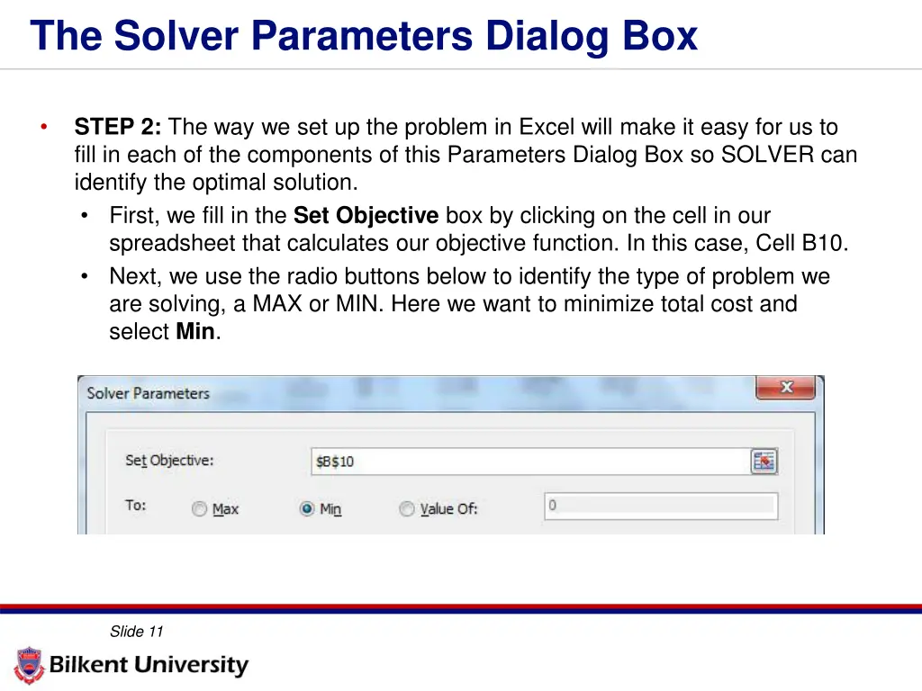 the solver parameters dialog box 1