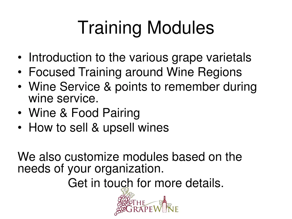 training modules