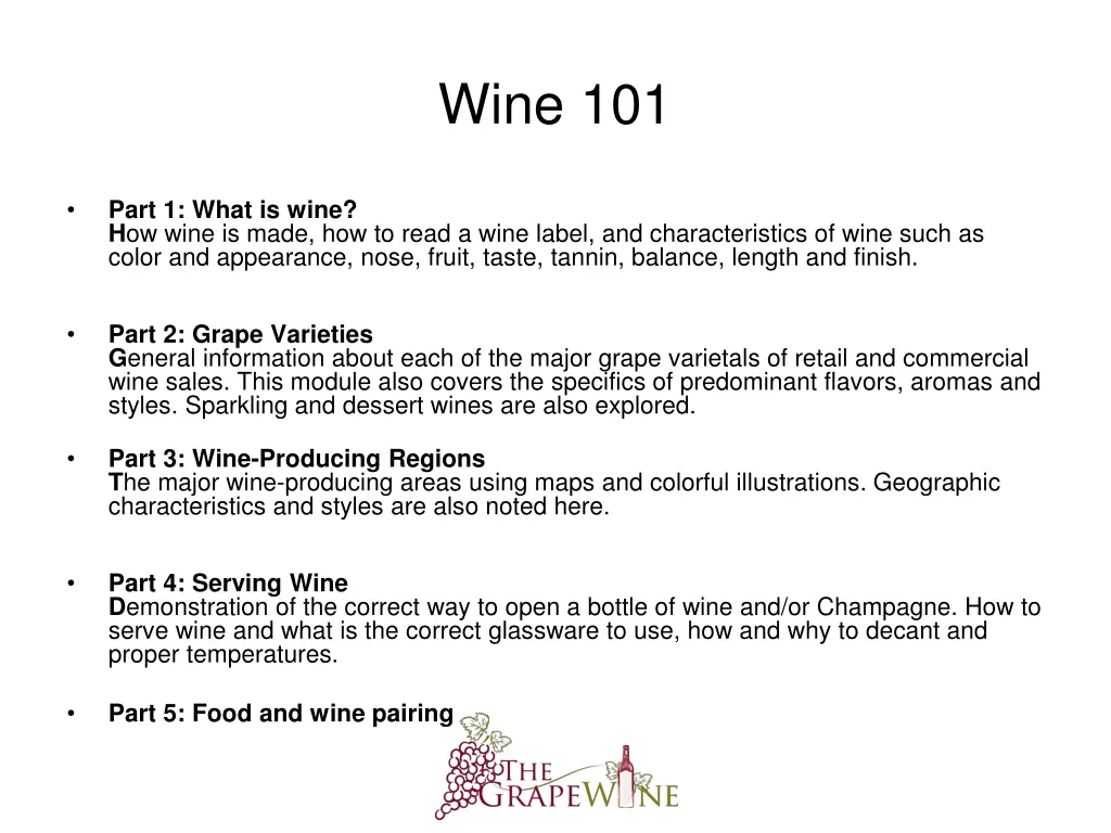 wine 101