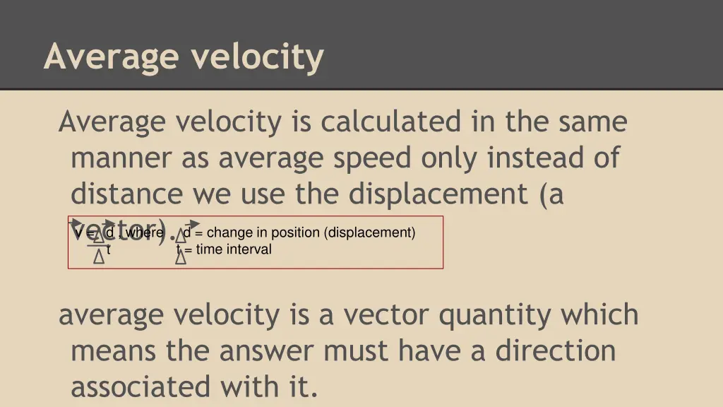 average velocity