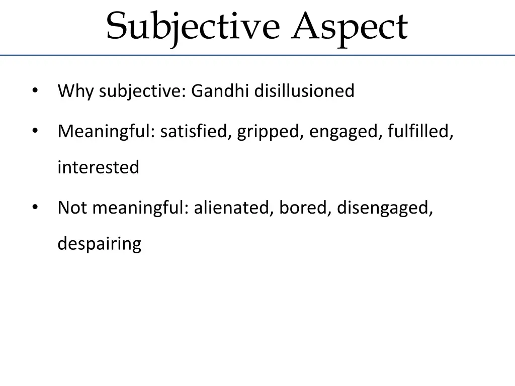 subjective aspect