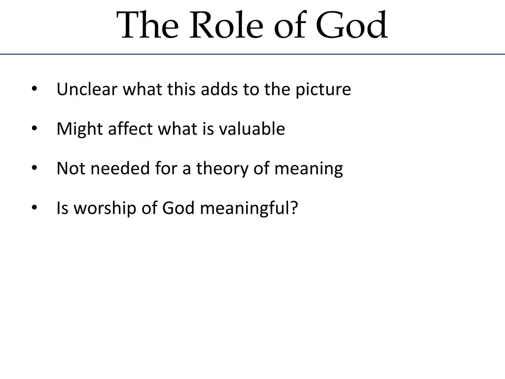 the role of god