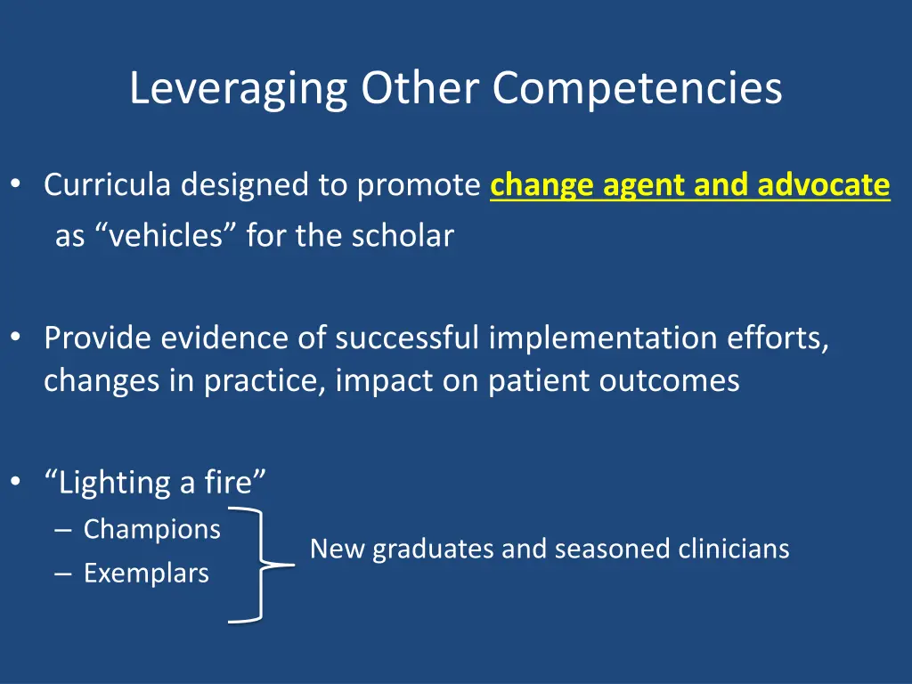 leveraging other competencies