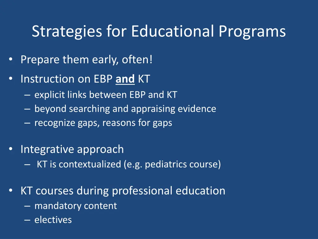 strategies for educational programs