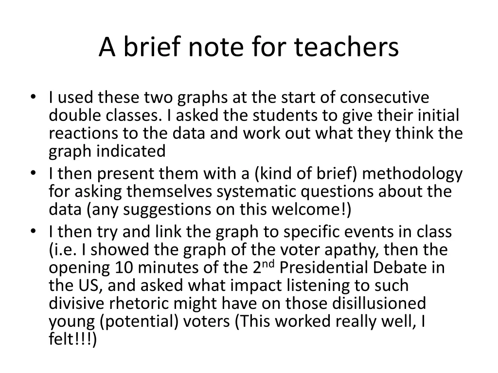 a brief note for teachers