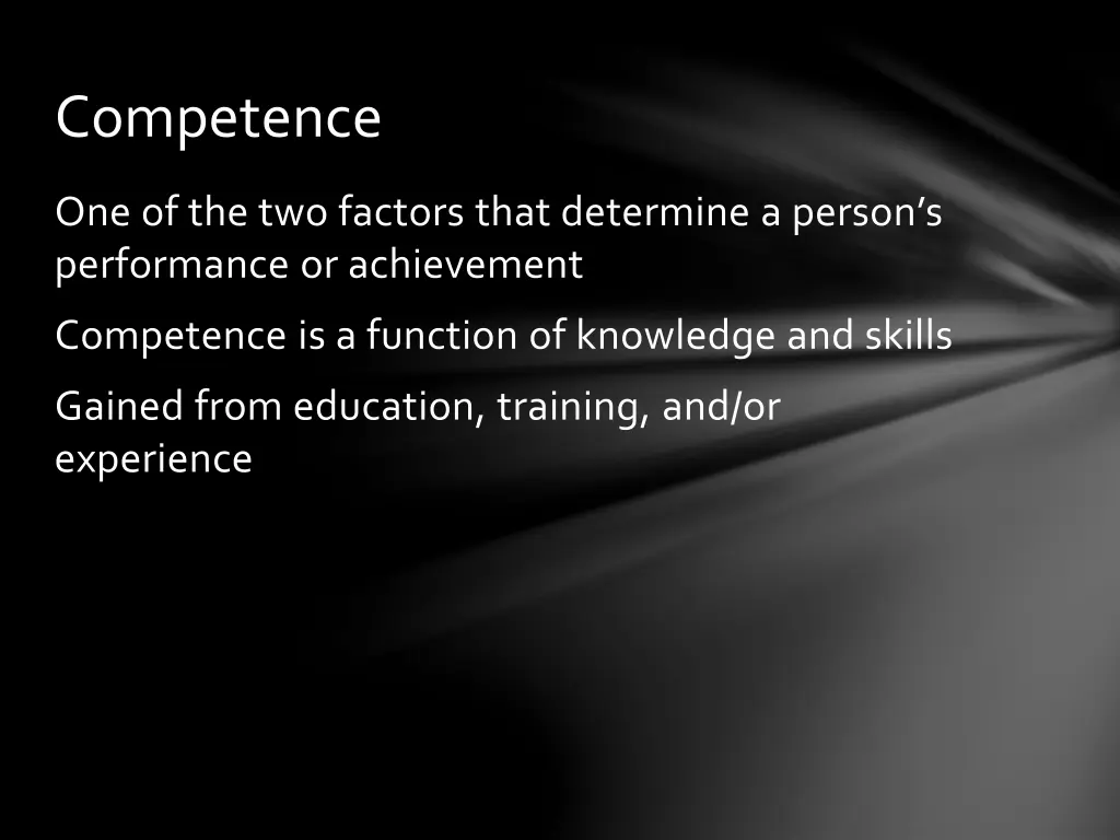 competence