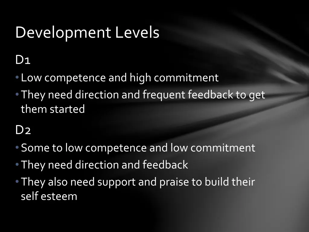 development levels