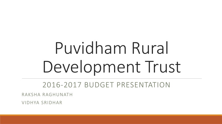 puvidham rural development trust