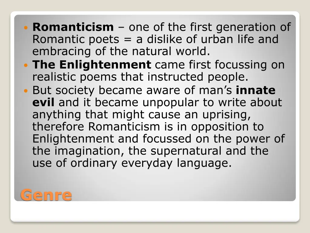 romanticism one of the first generation