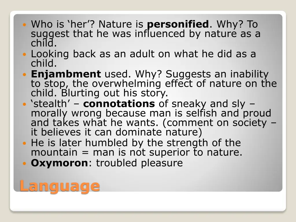 who is her nature is personified why to suggest