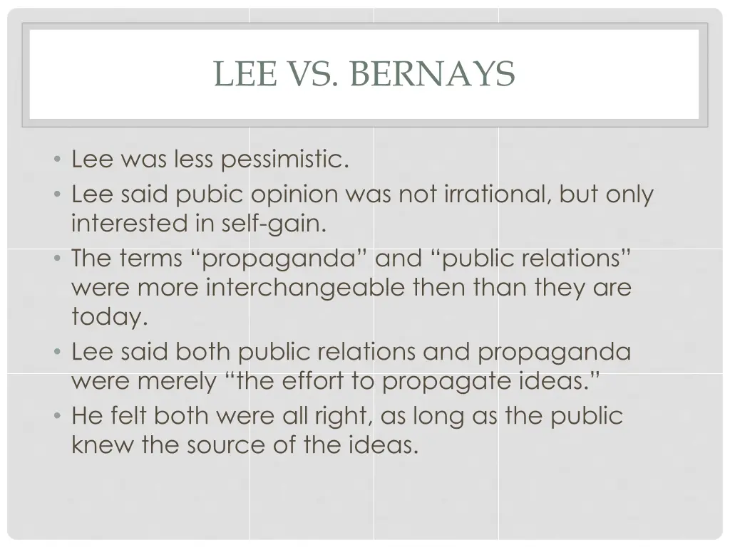 lee vs bernays