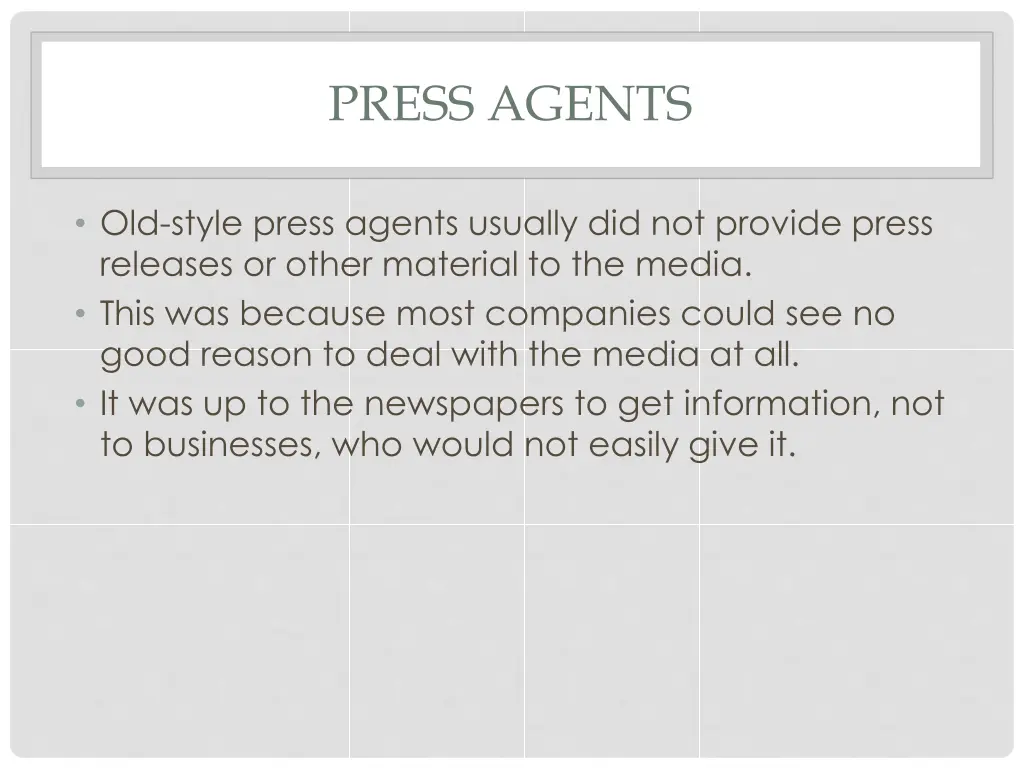 press agents