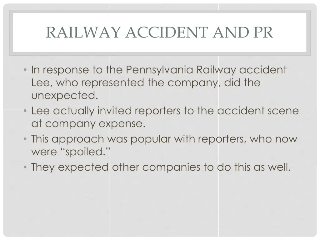 railway accident and pr