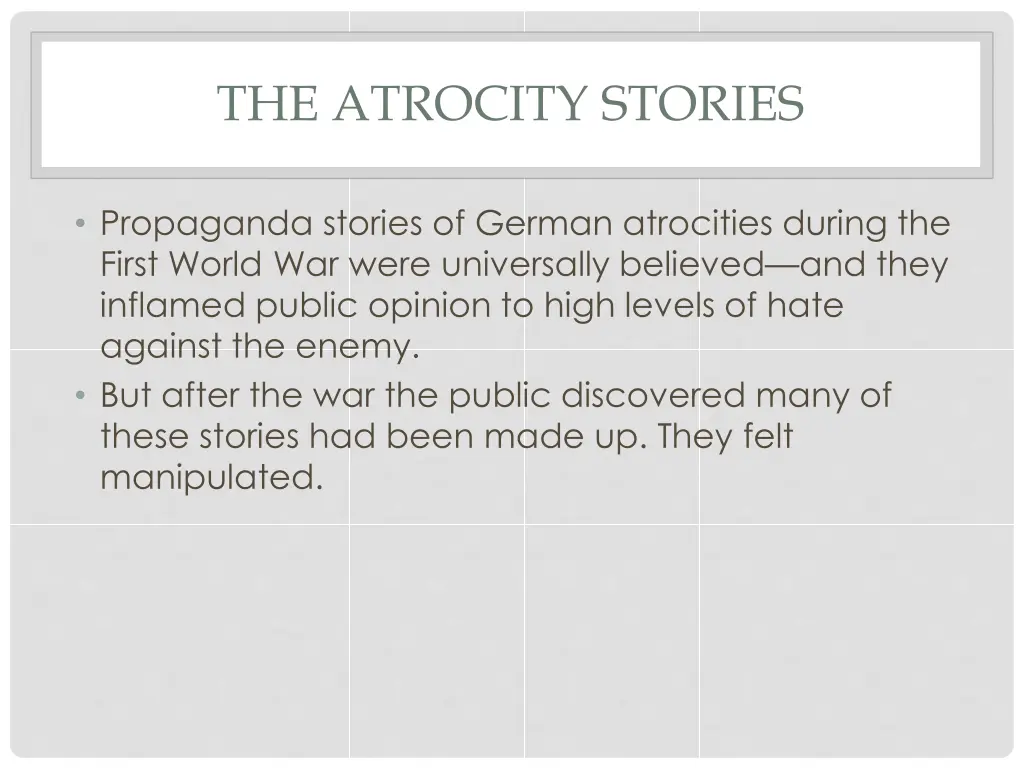 the atrocity stories