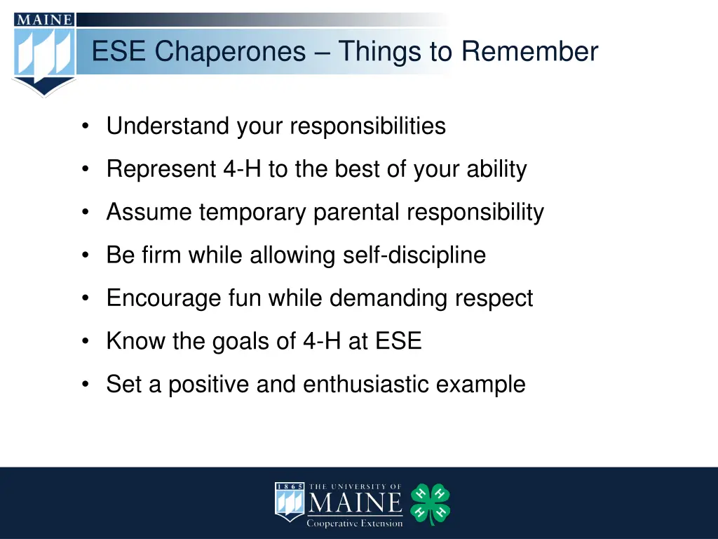 ese chaperones things to remember