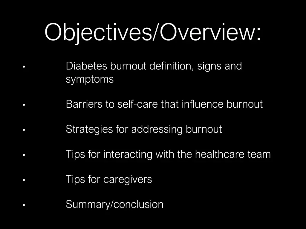 objectives overview