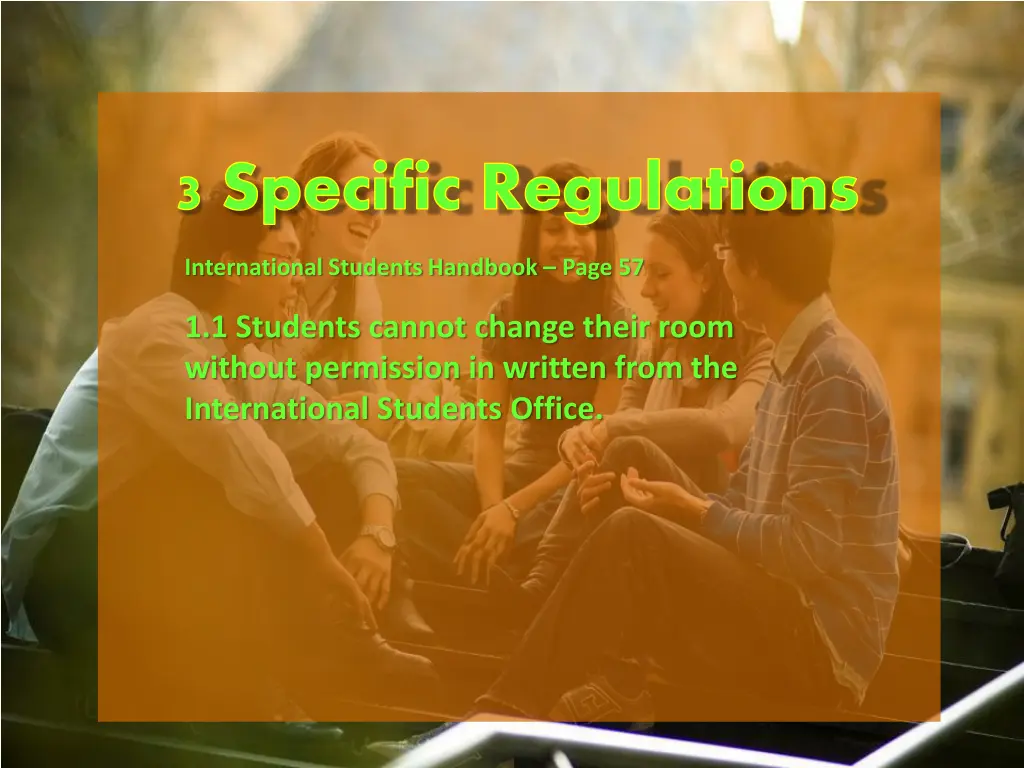 3 specific regulations