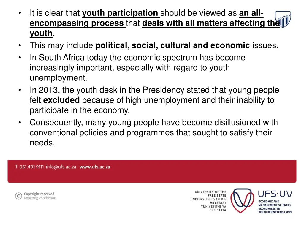 it is clear that youth participation should