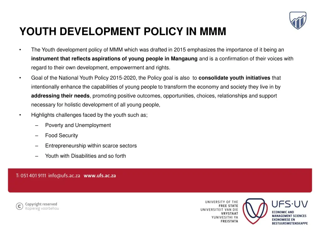 youth development policy in mmm