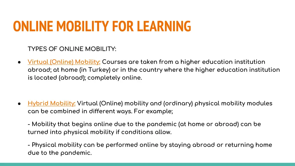 online mobility for learning