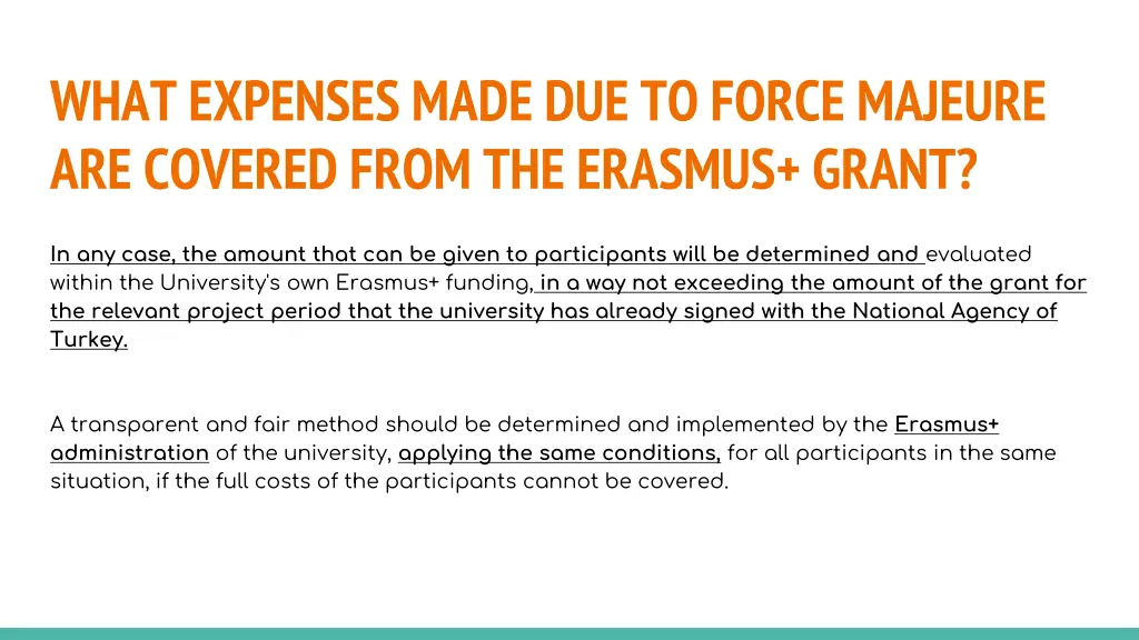 what expenses made due to force majeure 3