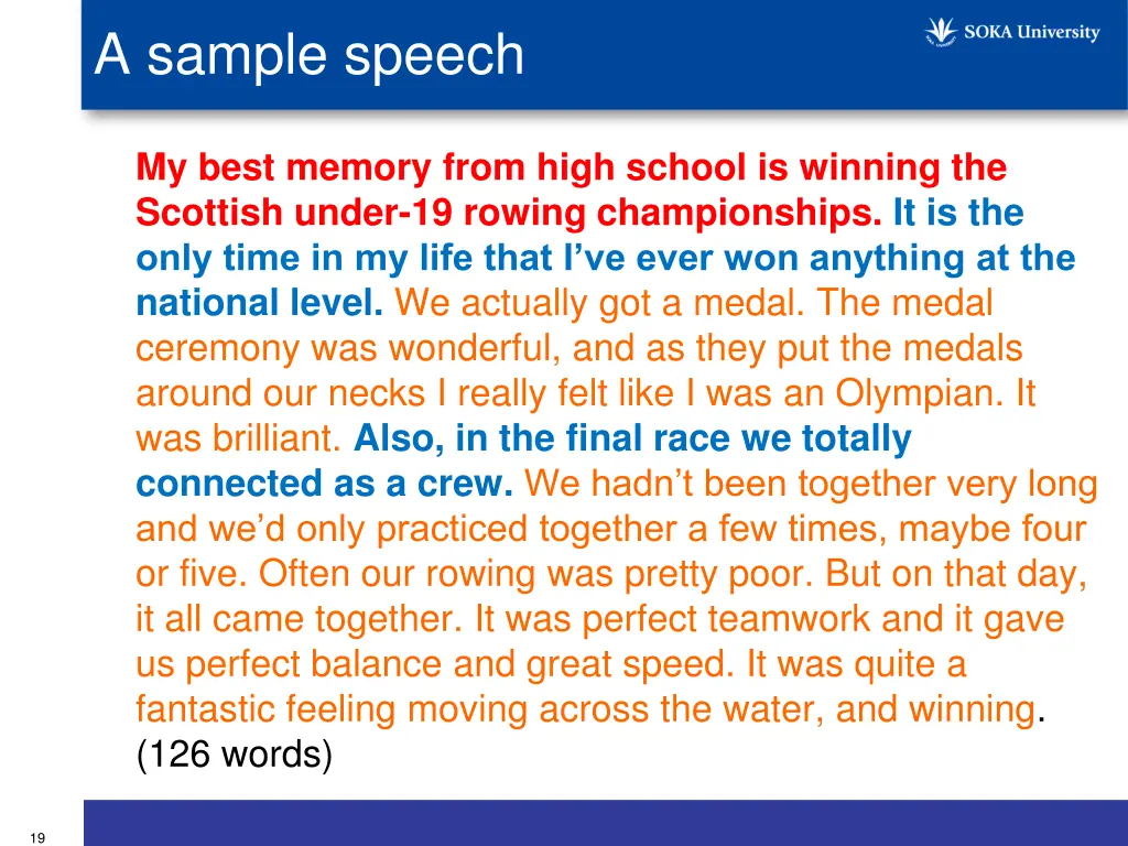 a sample speech