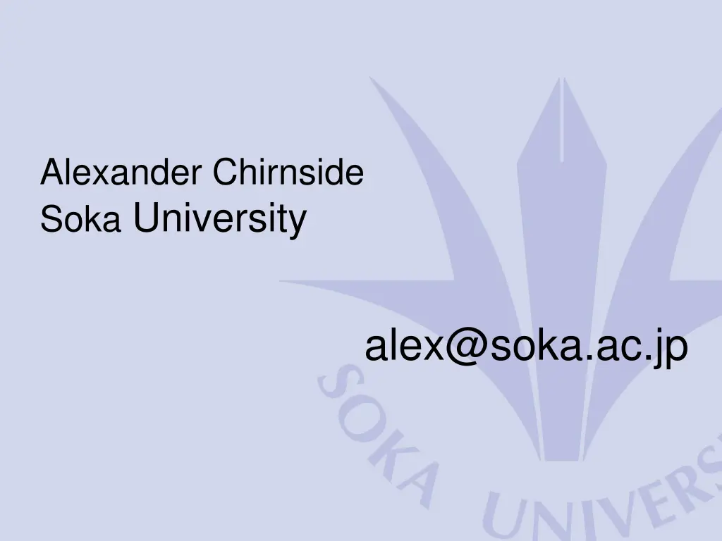 alexander chirnside soka university