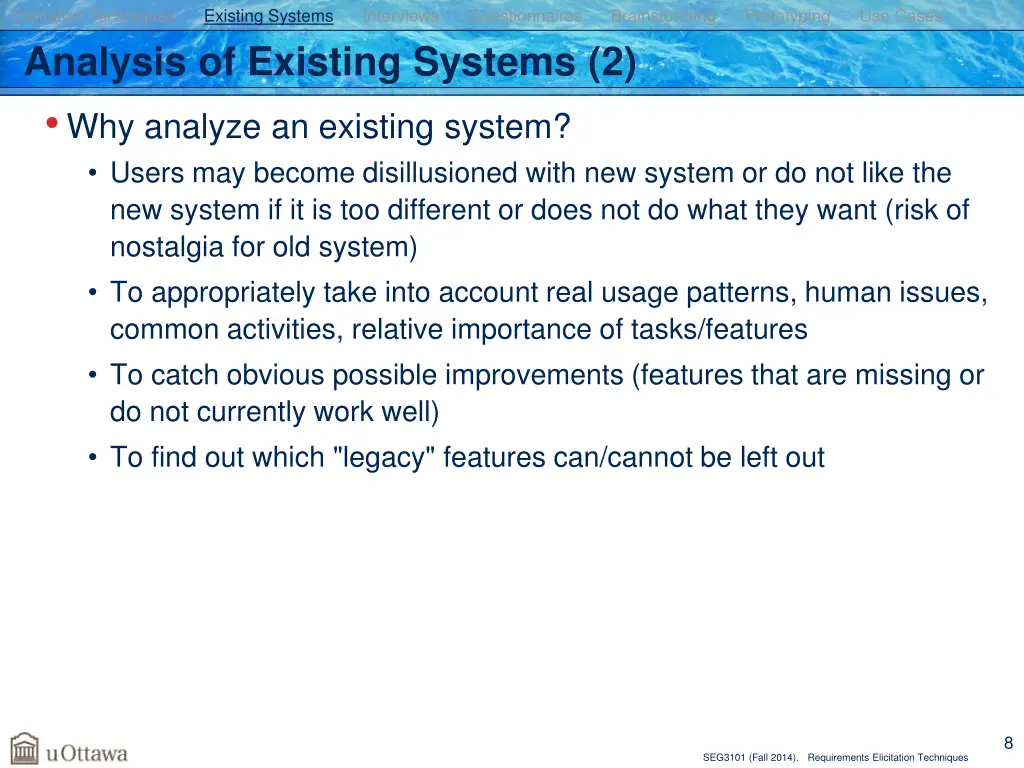 elicitation techniques existing systems 3