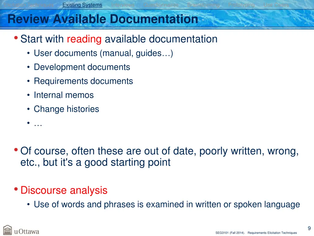 elicitation techniques existing systems 4