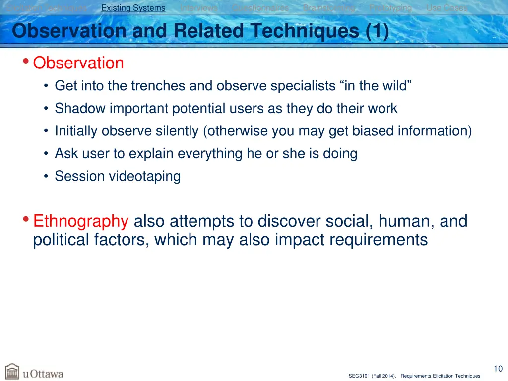 elicitation techniques existing systems 5