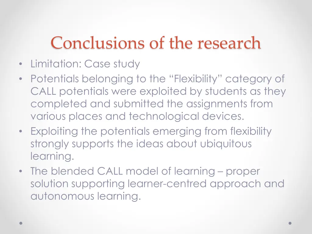 conclusions of the research limitation case study