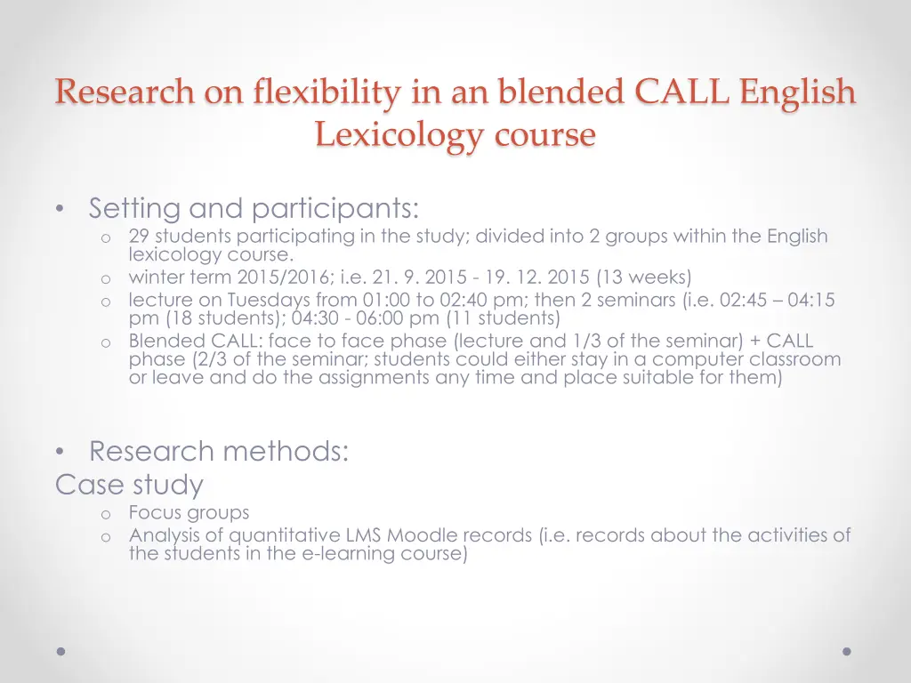 research on flexibility in an blended call 1