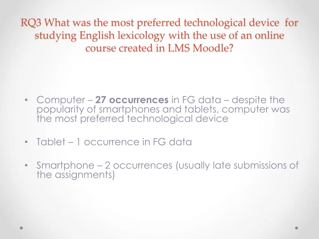 rq3 what was the most preferred technological